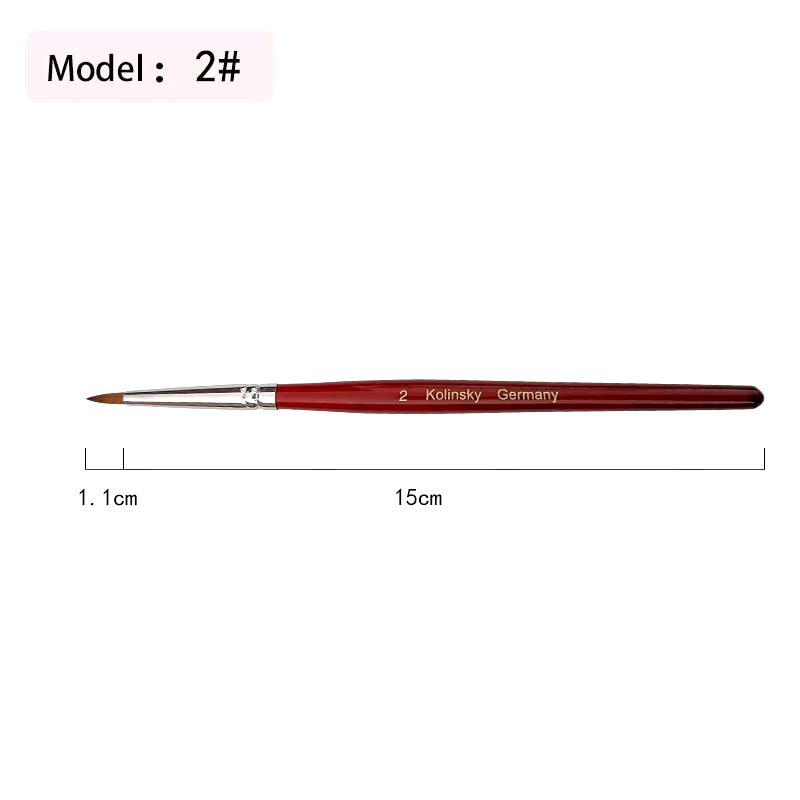 20% Kolinsky Acrylic Brushes Kits Liquid Nail Extend Art Tool Pen Natural Red Wool Handle Mink Artificial Hair Mixed