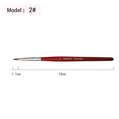 20% Kolinsky Acrylic Brushes Kits Liquid Nail Extend Art Tool Pen Natural Red Wool Handle Mink Artificial Hair Mixed