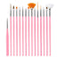 Nail Brush for Manicure Gel Brush for Nail Art 15Pcs/Set Nail Brush Acrylic Liquid Powder Carving Gel Brush