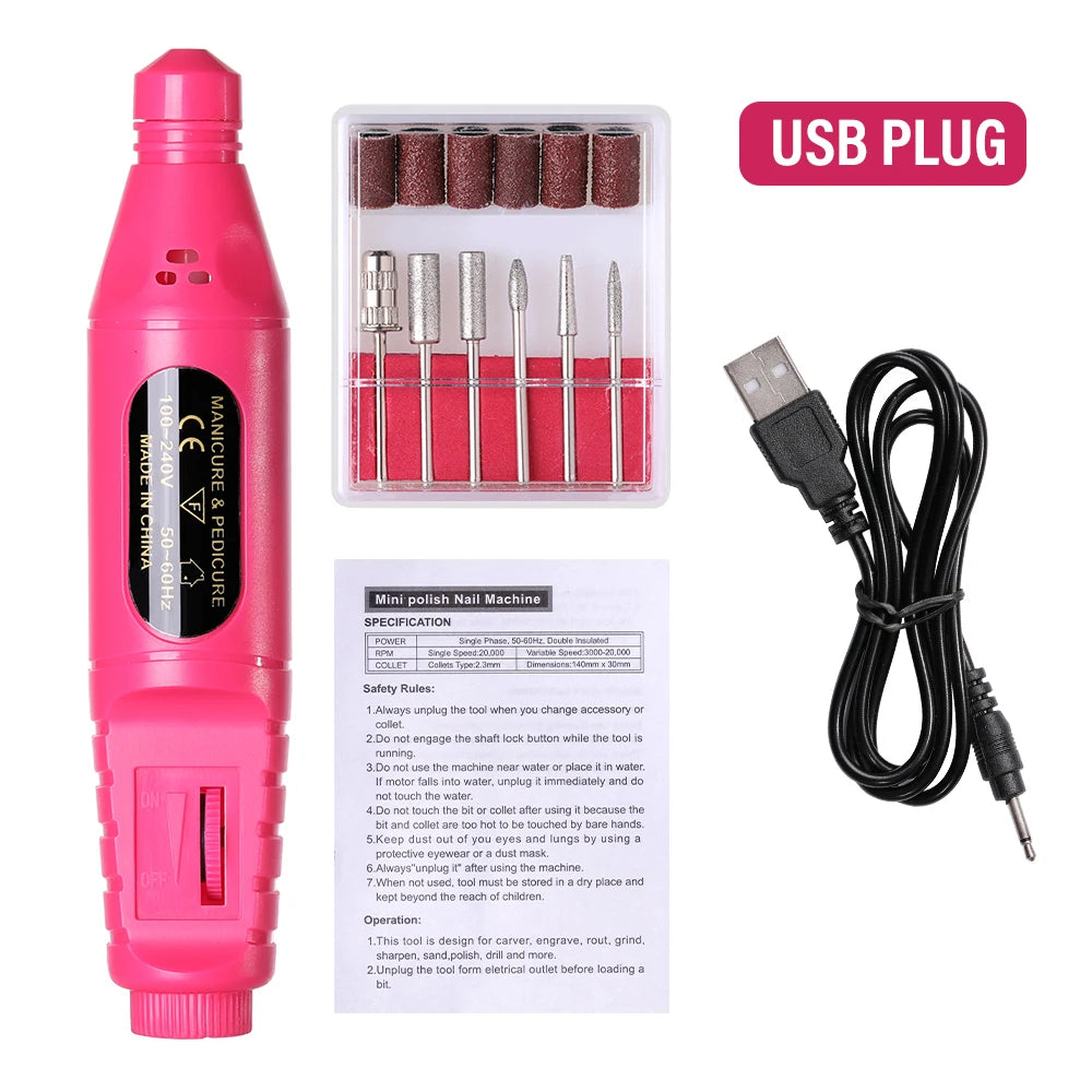 Professional Electric Nail Drill Machine Manicure Tools Pedicure Drill Set Portable Nail File Nail Drill Equipment