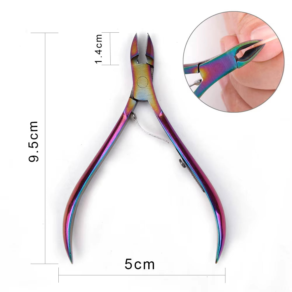 1Pc Stainless Steel Nail Cuticle Scissors Nipper Clipper Manicure Pedicure Tools Golden Handle Dead Skin Scissor Art Tool