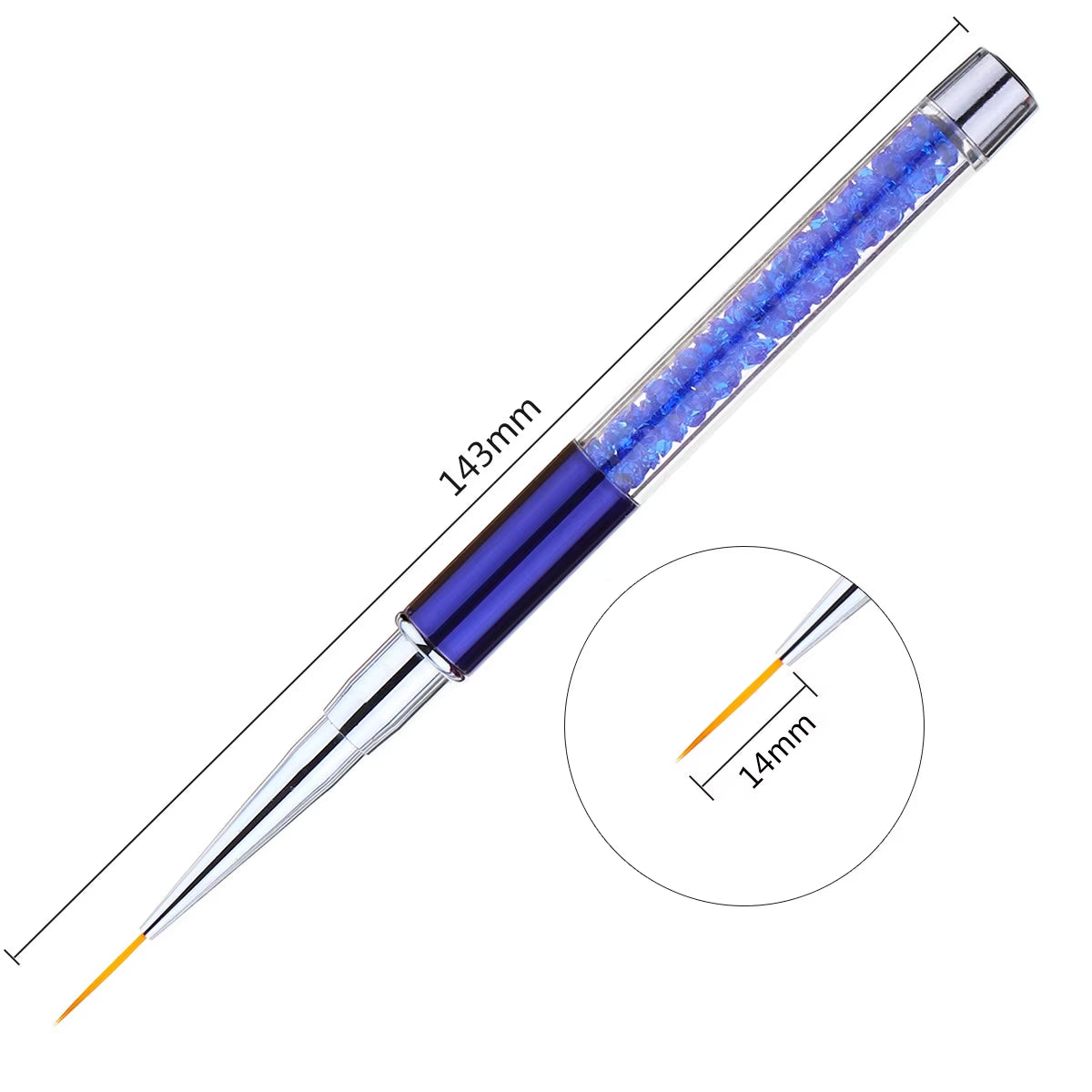 Nail Art Sculpture Carving Brush Acrylic Brush Metal Handle Nail Ombre Brush for Manicure Hair Pencil UV Gel Drawing Painting