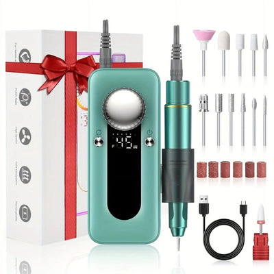 Electric Nail Drill Professional, 45000RPM Nail Drill Kit for Acrylic Gel Nails Tools, Rechargeable Portable Nail File Manicure Pedicure Kit for Women Nails Tools