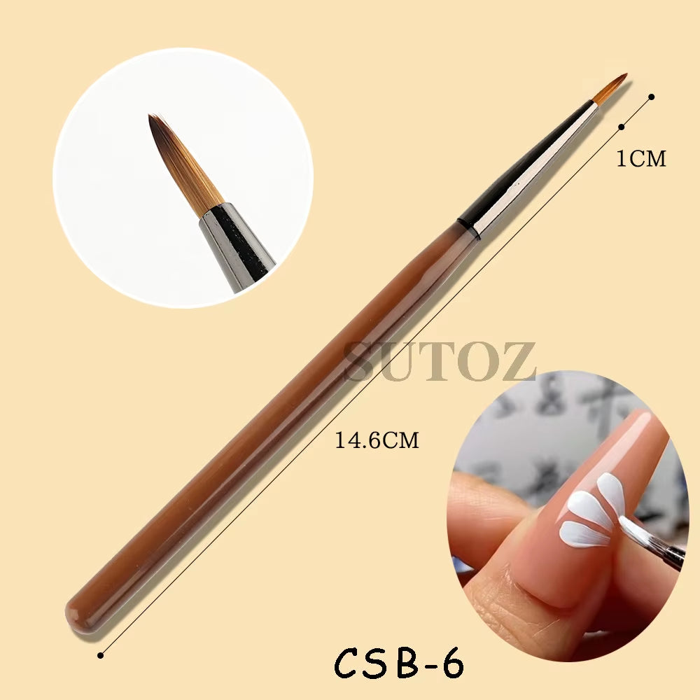 1Pcs Nail Art Liner Brush for Manicure French Stripe Acrylic Brush Extension Pen for Nail Polish Painting Drawing Brush GLCSB-1