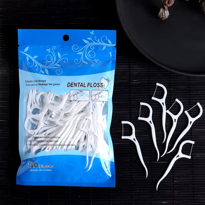 HOT 100Pcs Dental Flosser Picks Teeth Stick Tooth Clean Oral Cleaning Care 7.5Cm Disposable Floss Thread Toothpicks with Box