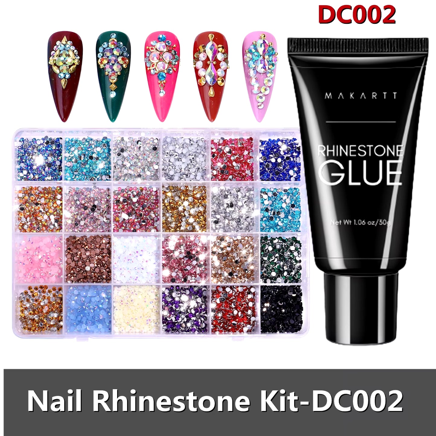 Nail Rhinestone Glue Gel for Nails, 30G Super Strong Adhesive Gel for Nail Gem, Jewels ,Glitter,Crystals Beads Diamonds