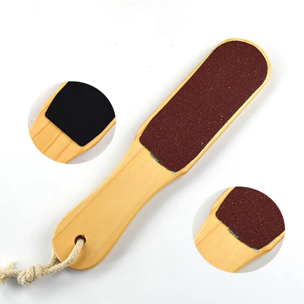 Double Sides Foot File Foot Rasp Pedicure Tools Feet Dead Skin Callus Remover Wooden Handle Foot Scrubber Sandpaper Foot Care