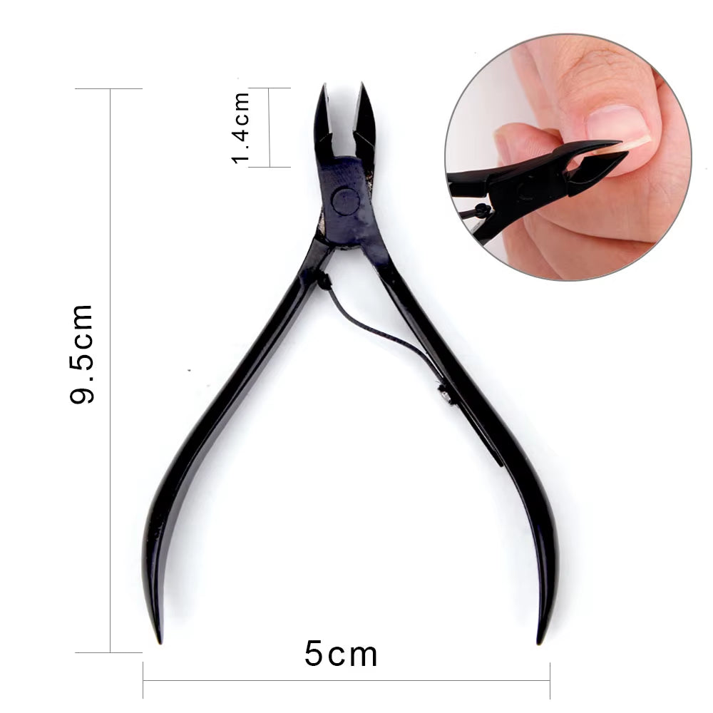 1Pc Stainless Steel Nail Cuticle Scissors Nipper Clipper Manicure Pedicure Tools Golden Handle Dead Skin Scissor Art Tool