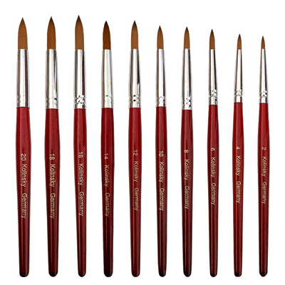 20% Kolinsky Acrylic Brushes Kits Liquid Nail Extend Art Tool Pen Natural Red Wool Handle Mink Artificial Hair Mixed