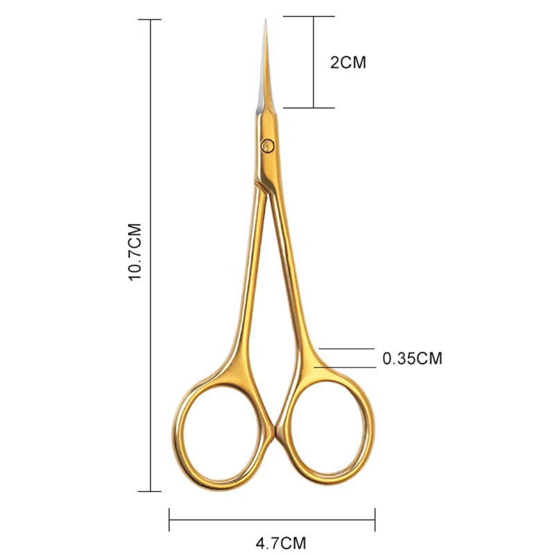 Stainless Steel Cuticle Scissors Dead Skin Remover for Nails Art Clippers Russian Nail Scissors Manicure Curved Tip Scissor