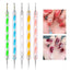 5Pcs/Set Nail Art Pen Dual-Ended Silicone Flower Sculpture Pen Acrylic Adjustable Glue Handle Embossing Pen Dotting Brush Tools