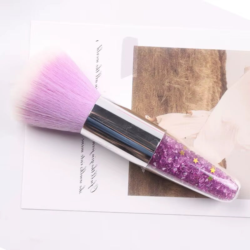 TSZS Nails Brush Popular round Small Flower Nail Paint Gel Make up Dust Cleaning Nail Art Dust Powder Remover Dust Brush