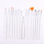 15Pc 15 Sizes Professional Nail Gel Brushes Acrylic Brush Nail Art Tool Pens Wooden Handle Dotting Drawing Paint Brush Set