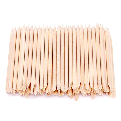 100PCS Nail Art Orange Wood Sticks Cuticle Pusher Remover Manicure Pedicure Tool 110Mm Natural Stick for Manicure