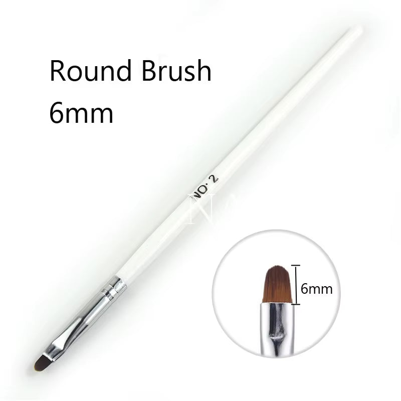 3Pcs 6/9/11Mm Nail Art Acrylic Brush UV Gel Polish Extension Carving Brush Metal Rhinestone Painting Liner Brush Drawing Pen