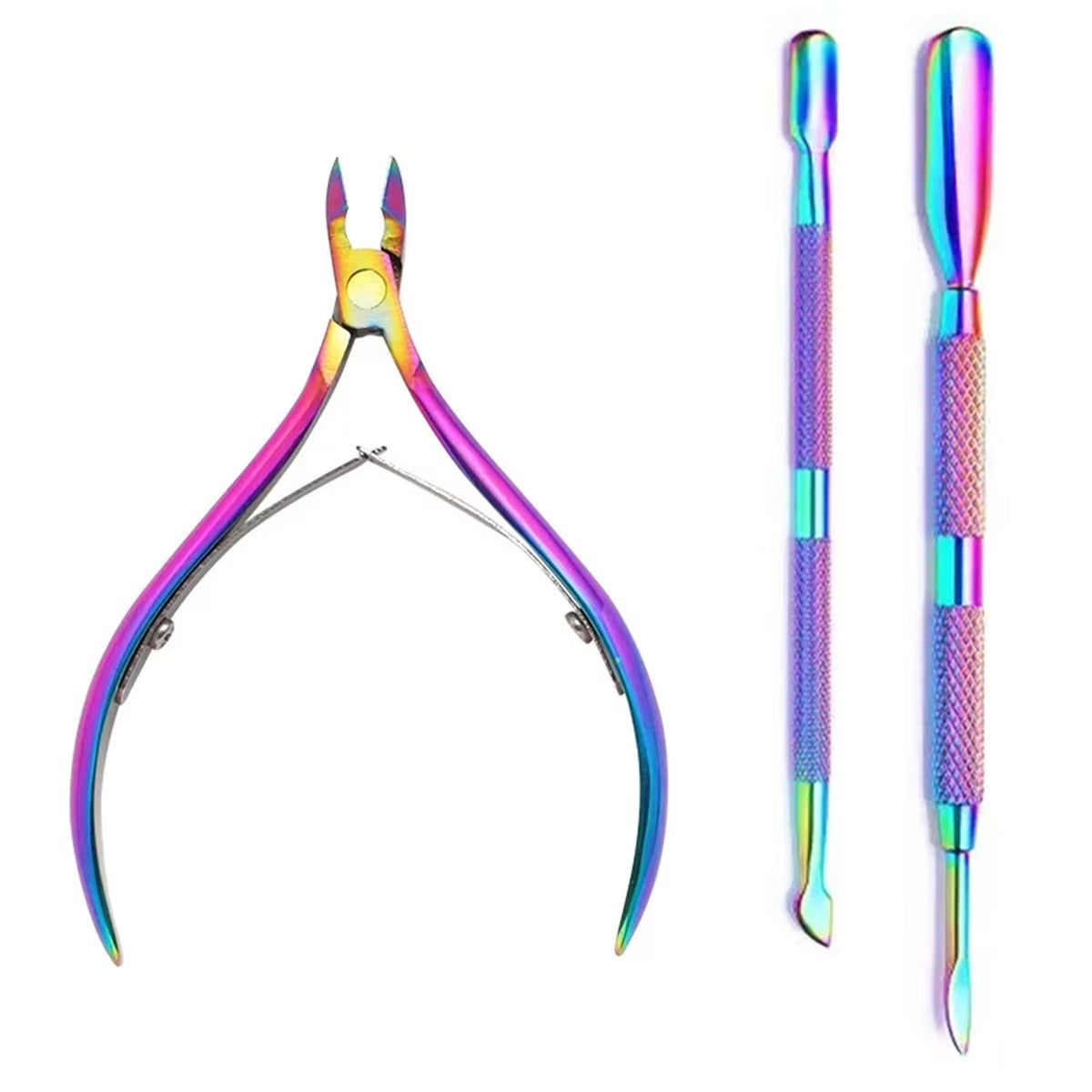 4 Pcs/Set Professional Stainless Steel Nail Cutter Scissor Nippers Muti Function Cuticle Pusher Remover Nail Care Manicure Kits