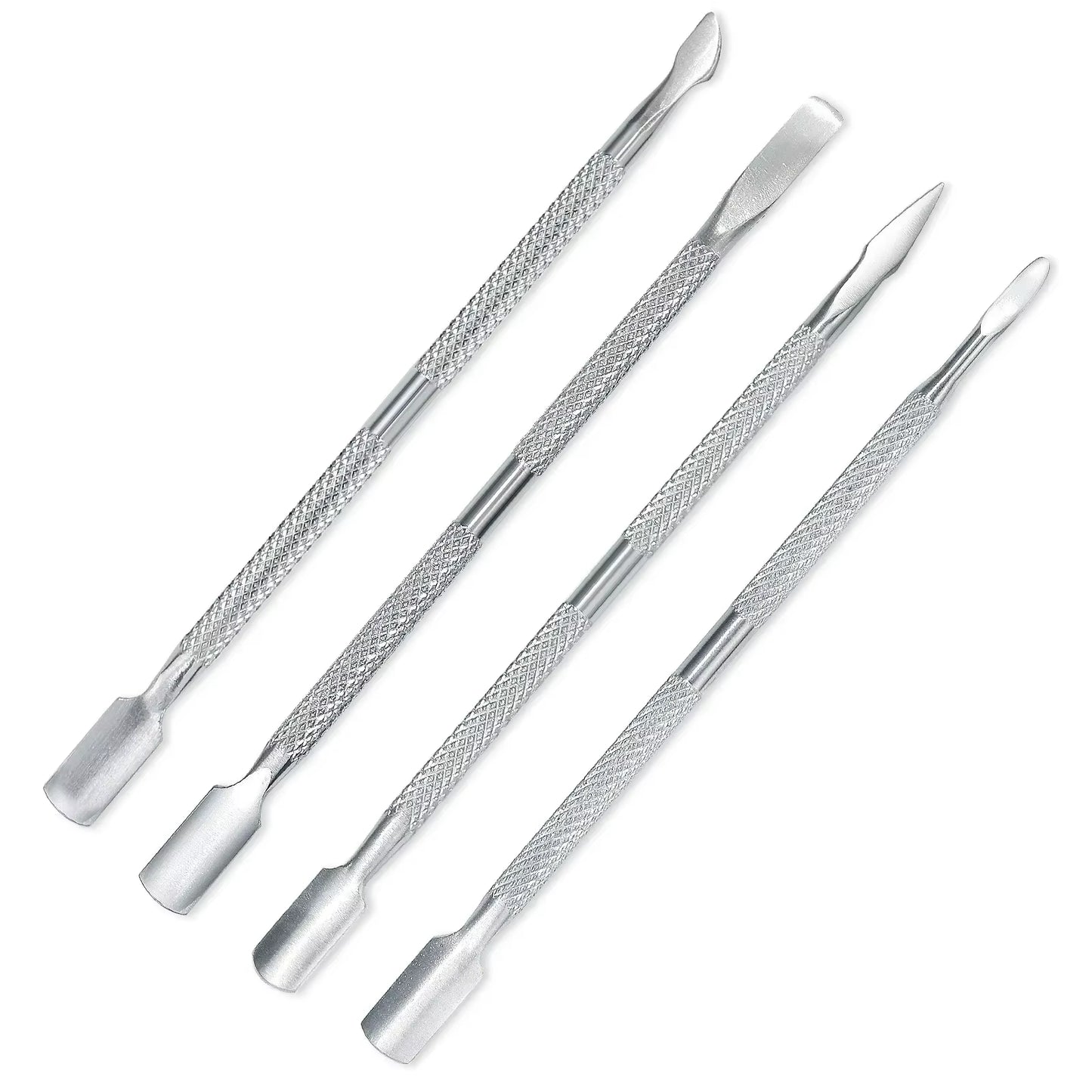 4Pcs/Lot Stainless Steel Cuticle Remover Double Sided Finger Dead Skin Push Nail Cuticle Pusher Manicure Nail Care Tool