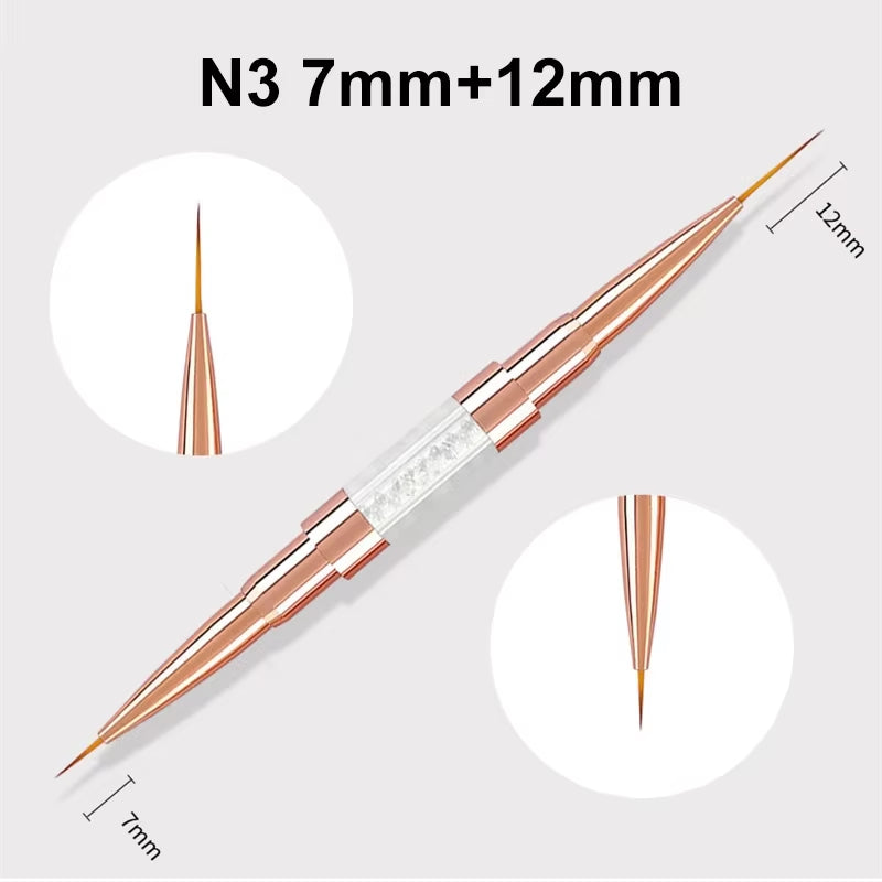 Nail Art Liner Brushes Double Head Leopard Print Acrylic French Stripe Drawing Painting Pen Gel Polish Nail Art Manicure Tools