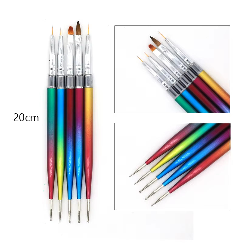 Nail Brush for Manicure Gel Brush for Nail Art 15Pcs/Set Nail Brush Acrylic Liquid Powder Carving Gel Brush