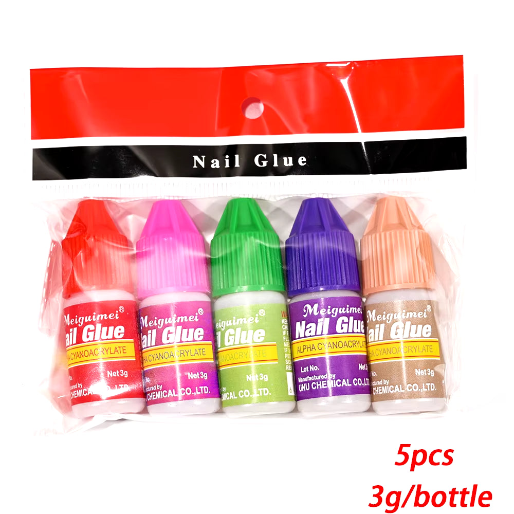 7G/Bottle Fast-Dry Nail Glue Professional Nail Tip Bond Glue 1/5/10Pcs for False Nail Tips Long Lasting Glue Nail Tools 2/3/10G