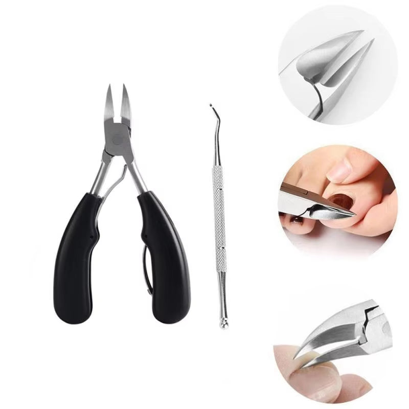 1Pcs Nail Clipper Stainless Steel Nail Cutter Nail Trimmer Duty Thick Cuticle Pusher Daily Nail File Travel Kit Pedicure