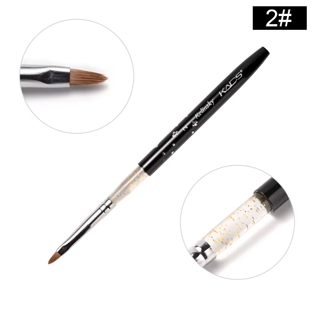 Kolinsky Sable Acrylic Brush Size 2#/4#/6#/8#/10# Acrylic Brush Professional Black Kolinsky Sable Acrylic Nail Brushes