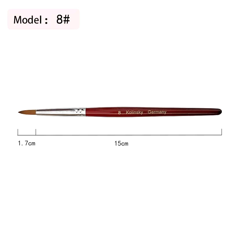 20% Kolinsky Acrylic Brushes Kits Liquid Nail Extend Art Tool Pen Natural Red Wool Handle Mink Artificial Hair Mixed