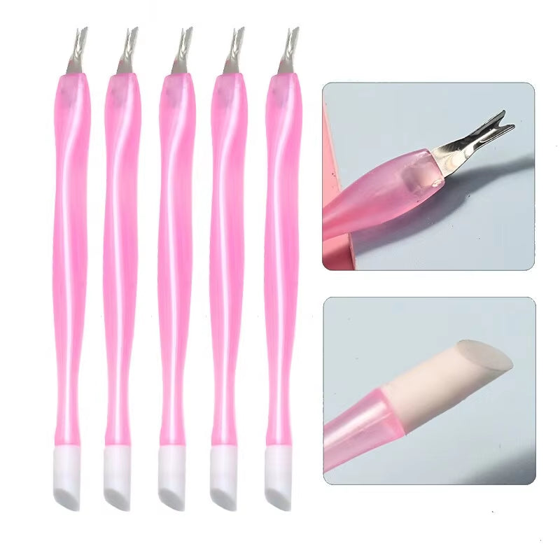 2 Ways Manicure Nail Cuticle UV Gel Polish Pusher Remover Trimmer Stainless Steel Pedicure Dead Skin Cuticle Care Tools