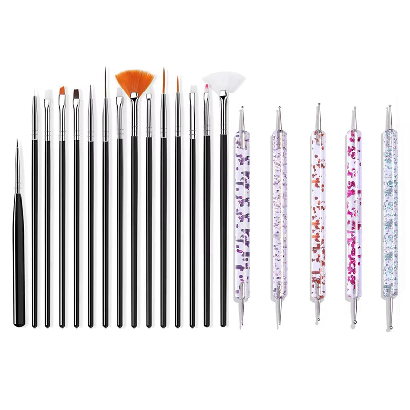 15Pcs/Set Nail Brush for Manicure Gel Brush for Nail Art Nail Brush Acrylic Gel Brush Liquid Powder Carving Makeup Set