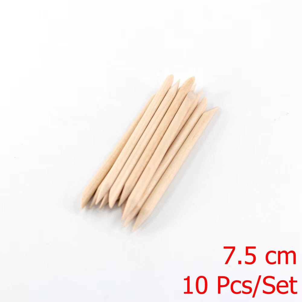 4 Different Sizes Orange Wood Sticks for Cuticle Pusher Cuticle Remove Tool Forks for Nails Manicures Tools 10/30/50/100Pcs/Set