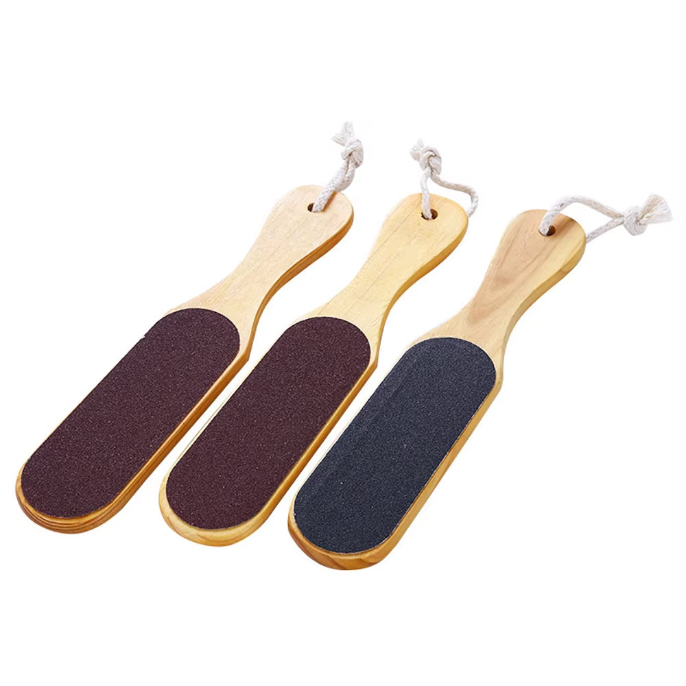 Double Sides Foot File Foot Rasp Pedicure Tools Feet Dead Skin Callus Remover Wooden Handle Foot Scrubber Sandpaper Foot Care