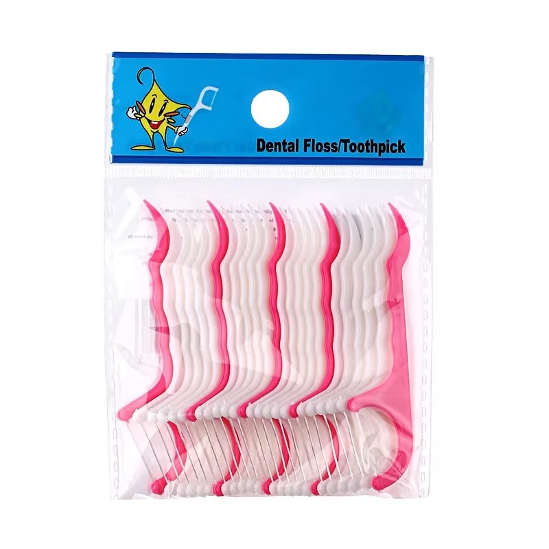 HOT 100Pcs Dental Flosser Picks Teeth Stick Tooth Clean Oral Cleaning Care 7.5Cm Disposable Floss Thread Toothpicks with Box