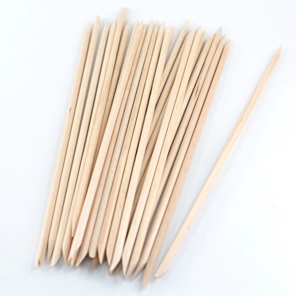 4 Different Sizes Orange Wood Sticks for Cuticle Pusher Cuticle Remove Tool Forks for Nails Manicures Tools 10/30/50/100Pcs/Set