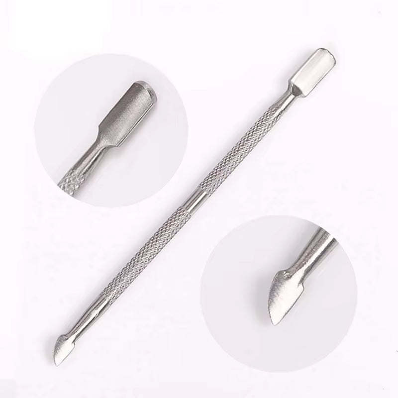 Double Ended Cuticle Pushers Remover Stainless Steel Nail Polish Scraper Cleaner Nail Art Dead Skin Removal Pedicure Accessories