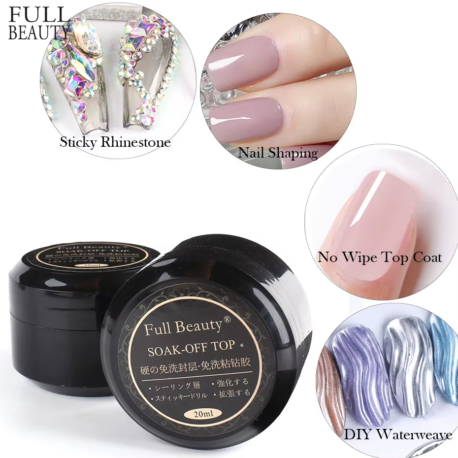 20Ml Nail Art Rhinestone Gel Glue Super Sticky No Wipe Top Coat Gel Nail Polish Glue for Rhinestone Crystal Decoration CH1823