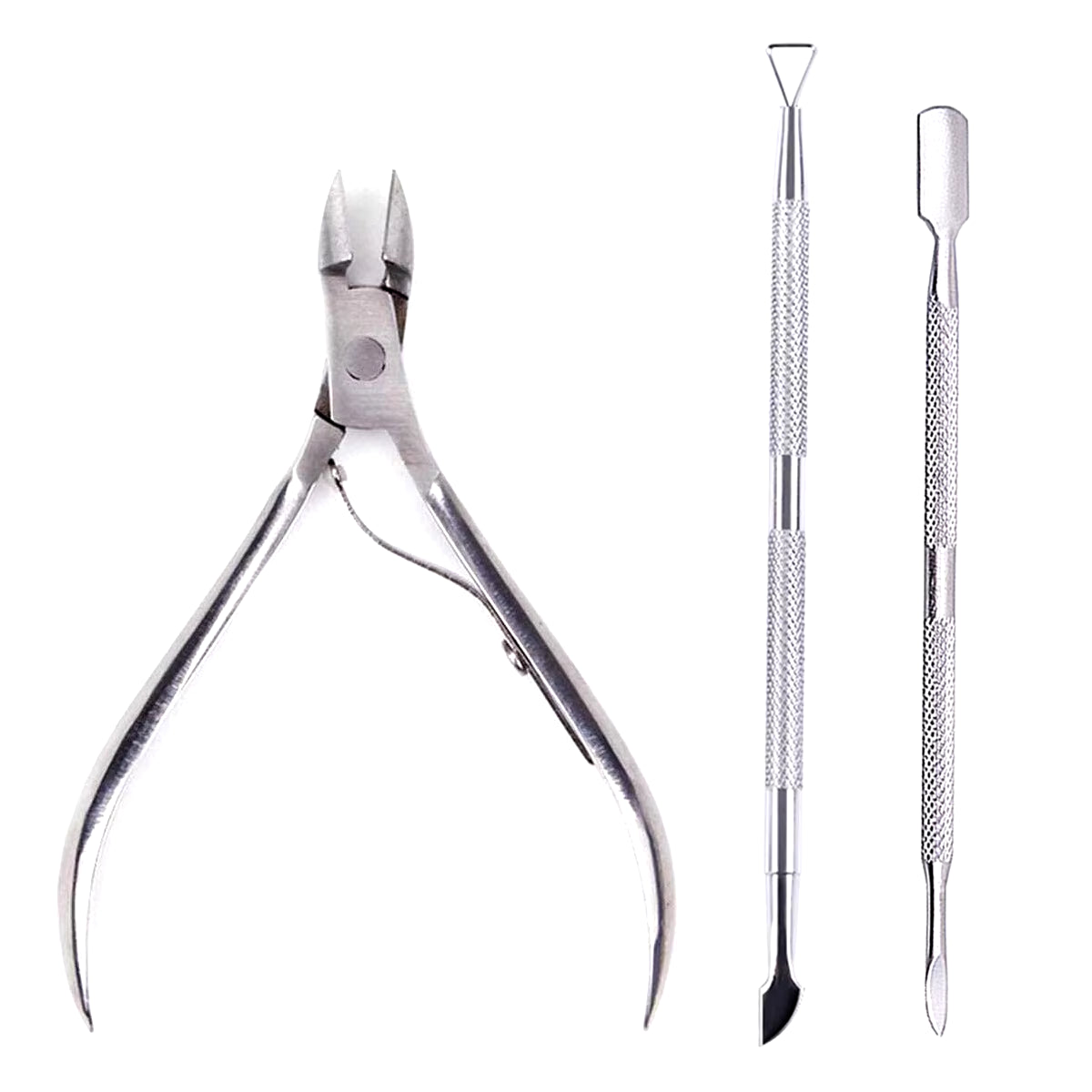 4 Pcs/Set Professional Stainless Steel Nail Cutter Scissor Nippers Muti Function Cuticle Pusher Remover Nail Care Manicure Kits