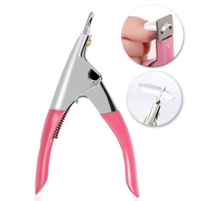 U-Shaped Nail Clipper Edge Cutter Stainless Steel Acrylic Fake Nail Tip Trimmer Toenail Scissors Manicure Tool