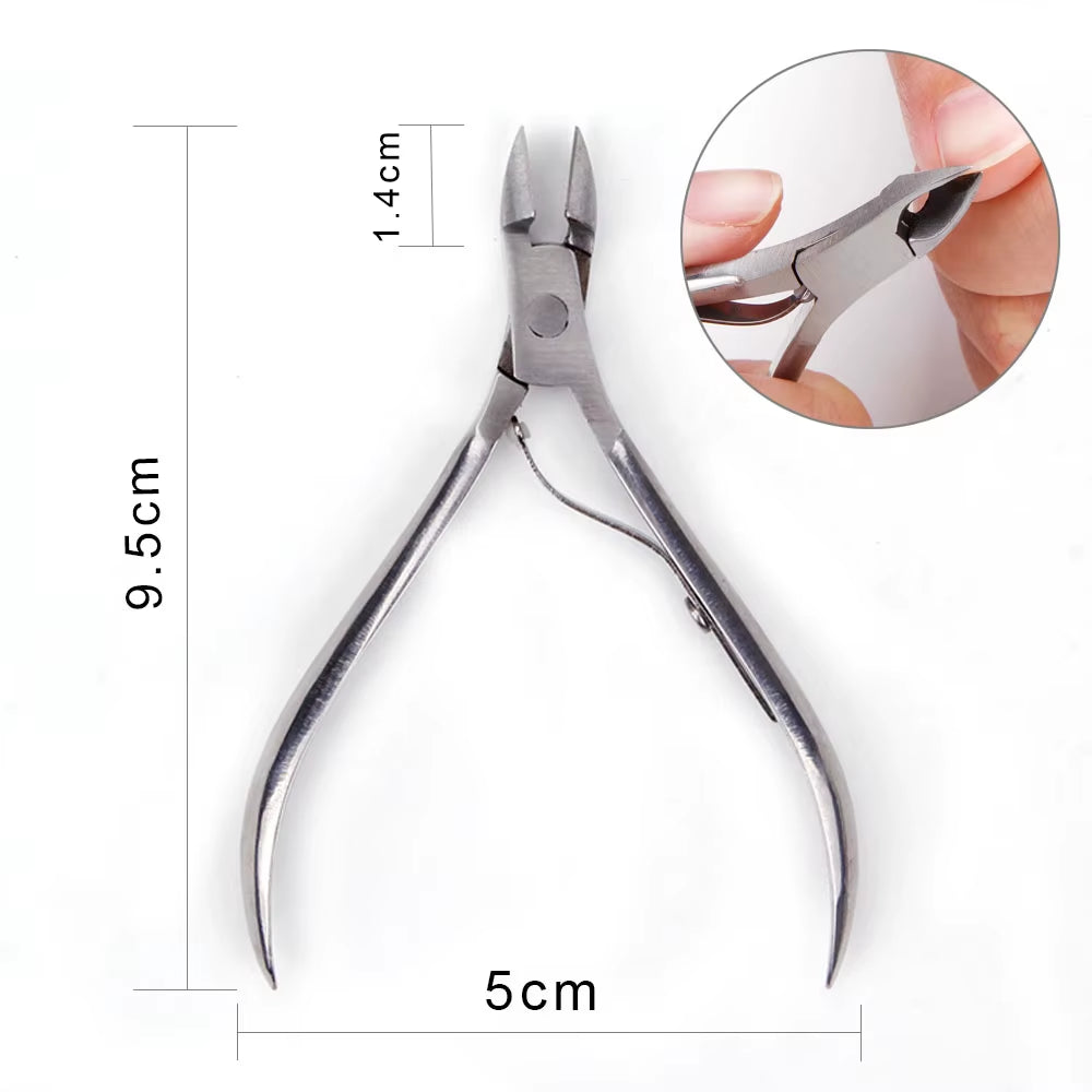 1Pc Stainless Steel Nail Cuticle Scissors Nipper Clipper Manicure Pedicure Tools Golden Handle Dead Skin Scissor Art Tool