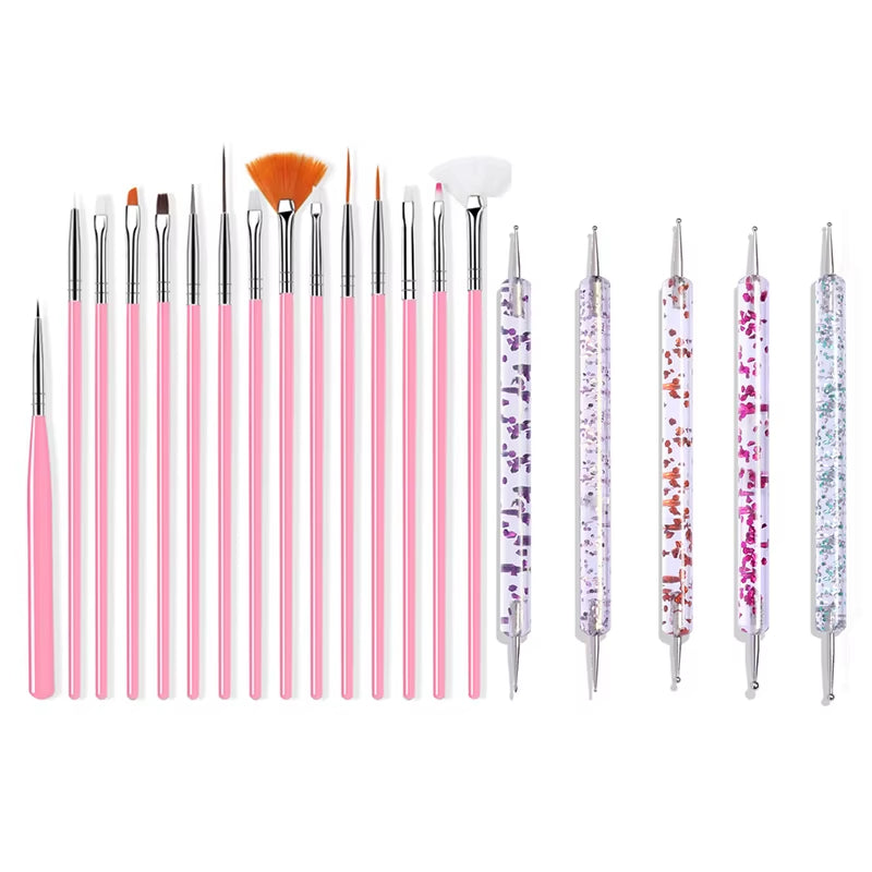 15Pcs/Set Nail Brush for Manicure Gel Brush for Nail Art Nail Brush Acrylic Gel Brush Liquid Powder Carving Makeup Set