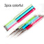 3Pcs 6/9/11Mm Nail Art Acrylic Brush UV Gel Polish Extension Carving Brush Metal Rhinestone Painting Liner Brush Drawing Pen