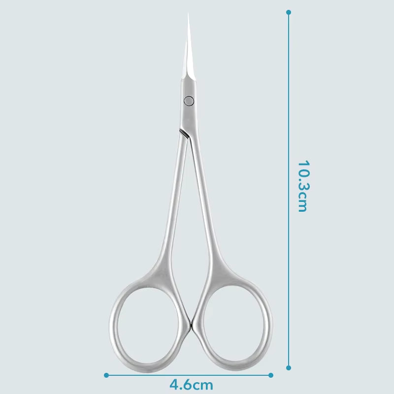 Stainless Steel Cuticle Scissors Dead Skin Remover for Nails Art Clippers Russian Nail Scissors Manicure Curved Tip Scissor