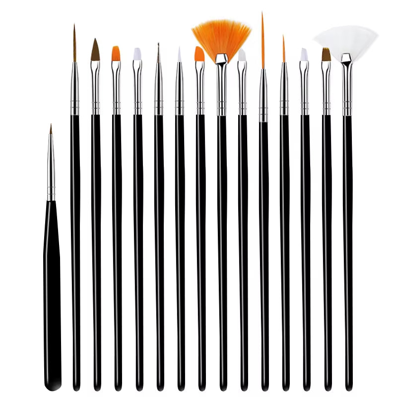 Nail Brush for Manicure Gel Brush for Nail Art 15Pcs/Set Nail Brush Acrylic Liquid Powder Carving Gel Brush