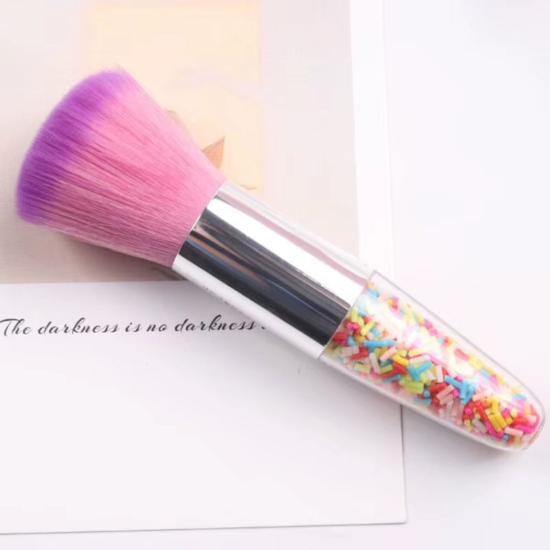 TSZS Nails Brush Popular round Small Flower Nail Paint Gel Make up Dust Cleaning Nail Art Dust Powder Remover Dust Brush