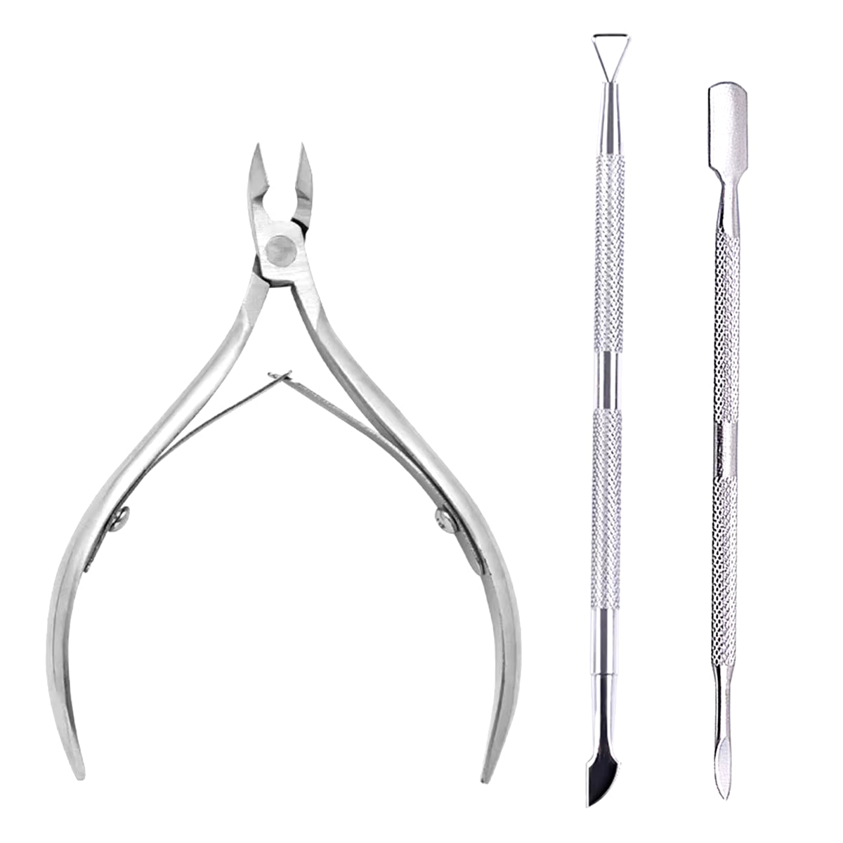 4 Pcs/Set Professional Stainless Steel Nail Cutter Scissor Nippers Muti Function Cuticle Pusher Remover Nail Care Manicure Kits