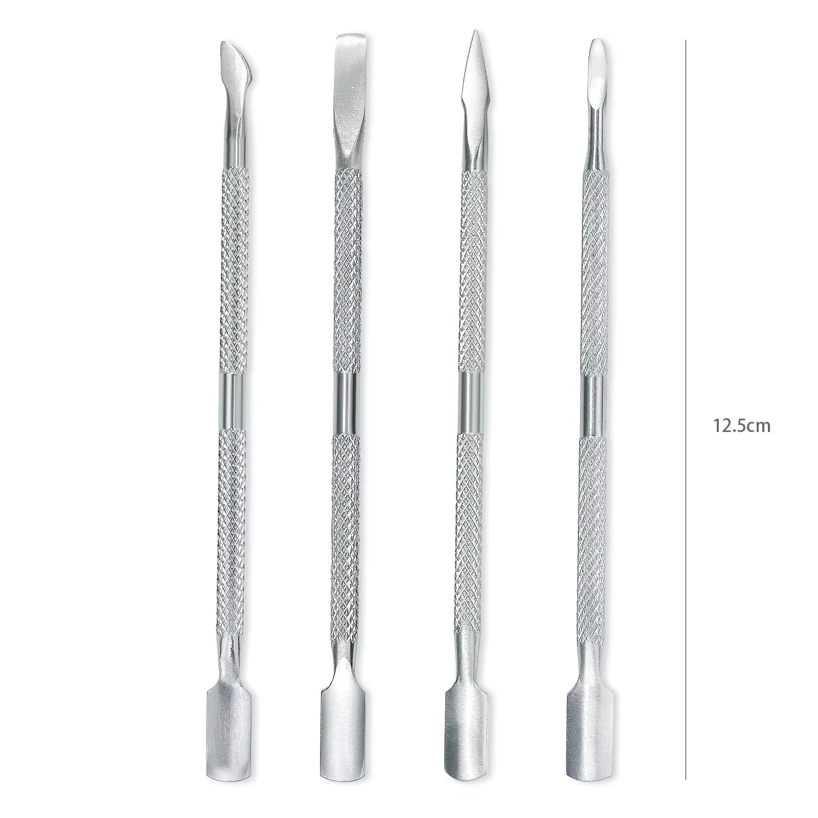 4Pcs/Lot Stainless Steel Cuticle Remover Double Sided Finger Dead Skin Push Nail Cuticle Pusher Manicure Nail Care Tool