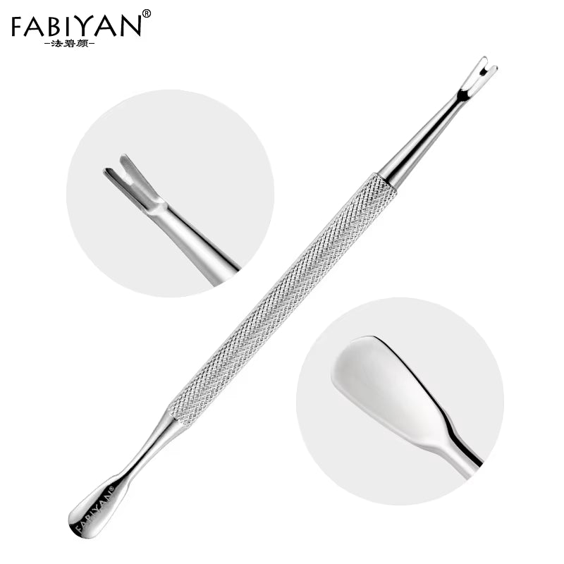 Stainless Steel Cuticle Pusher Remover Spoon Trimmer Metal Double Sided Finger Dead Skin Push Nail Art Manicure Pedicure Tool