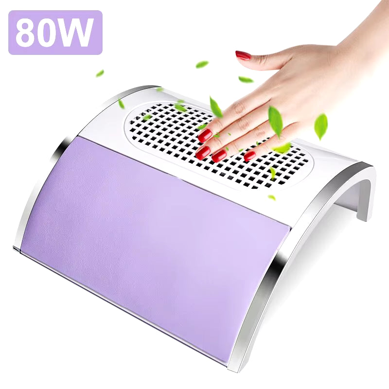 80W Nail Dust Collector Absorber for Nail Low Noise Nail Vacuum Cleaner Dust Extractor for Manicure Collecting Pedicure Tools