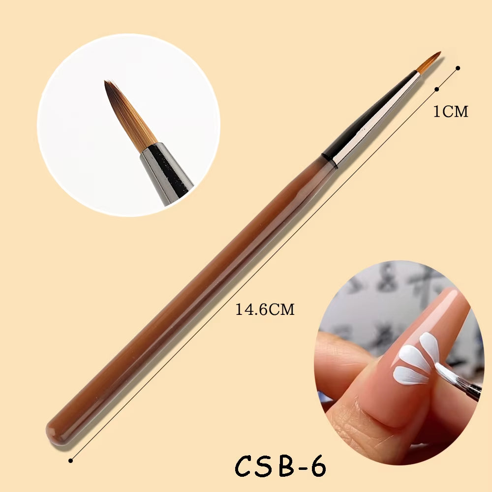 1Pcs Nail Art Liner Brush for Manicure French Stripe Acrylic Brush Extension Pen for Nail Polish Painting Drawing Brush GLCSB-1