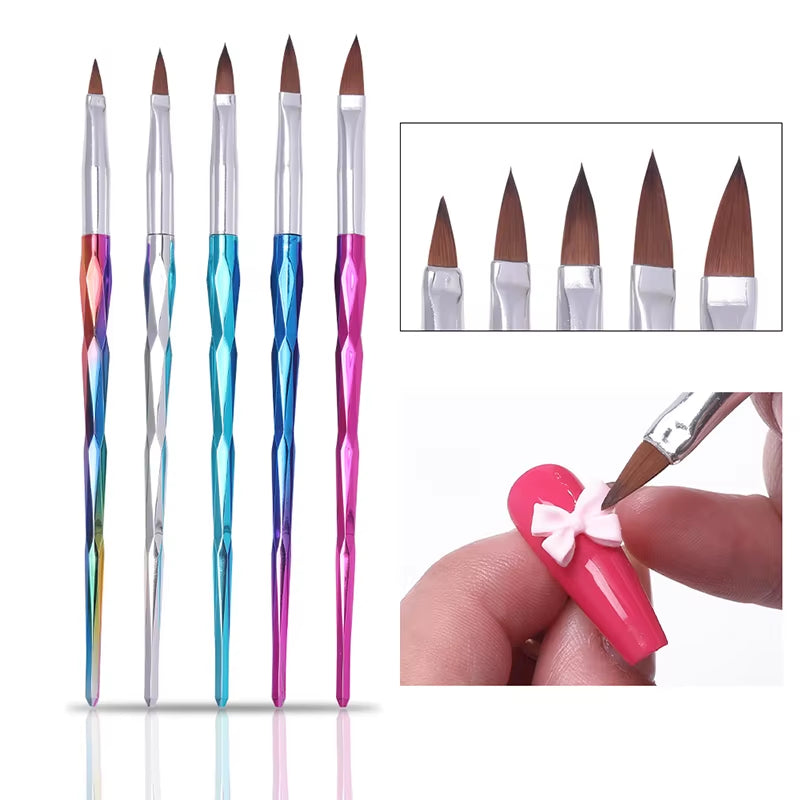 15Pcs/Set Nail Brush for Manicure Gel Brush for Nail Art Nail Brush Acrylic Gel Brush Liquid Powder Carving Makeup Set