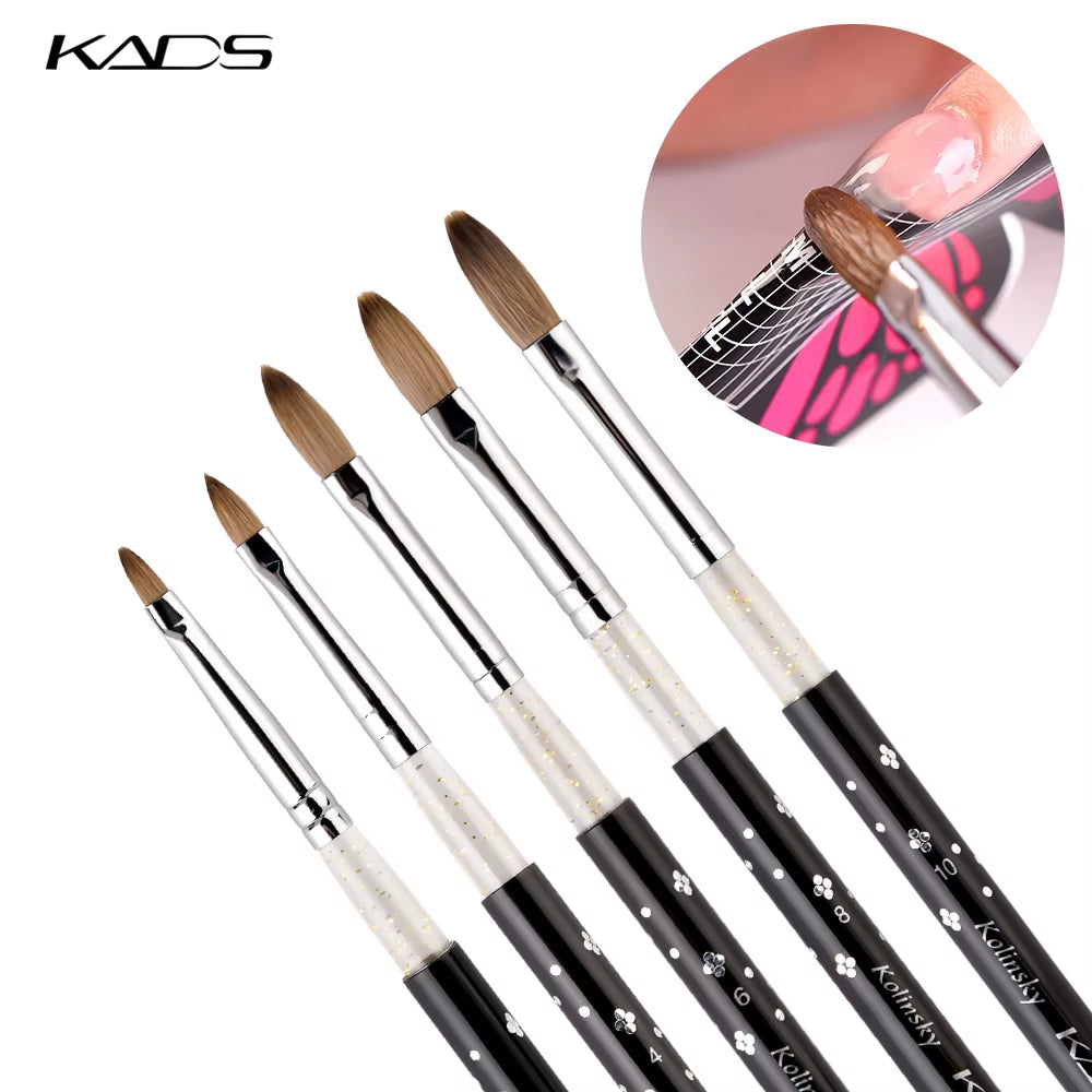 Kolinsky Sable Acrylic Brush Size 2#/4#/6#/8#/10# Acrylic Brush Professional Black Kolinsky Sable Acrylic Nail Brushes